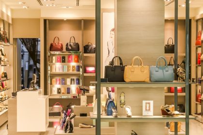 Assorted-color Leather Bag Display Inside Room