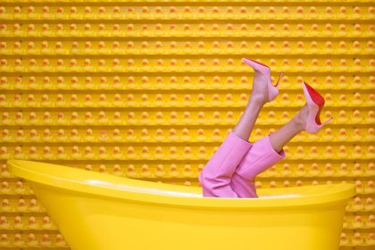 Yellow Steel Bathtub